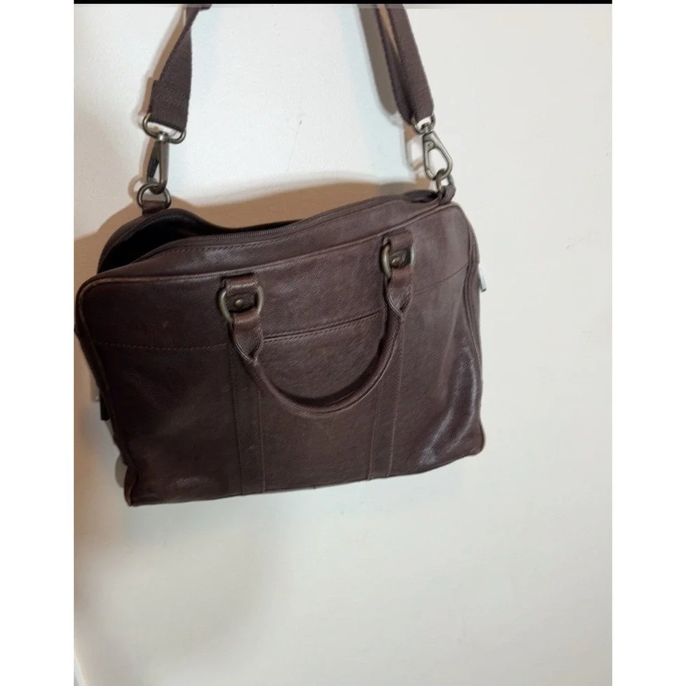 Men's Fossil Brown Leather Crossbody Laptop Document Bag